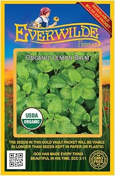 Everwilde Farms - 1000 Organic Lemon Balm Herb Seeds - Gold Vault Packet