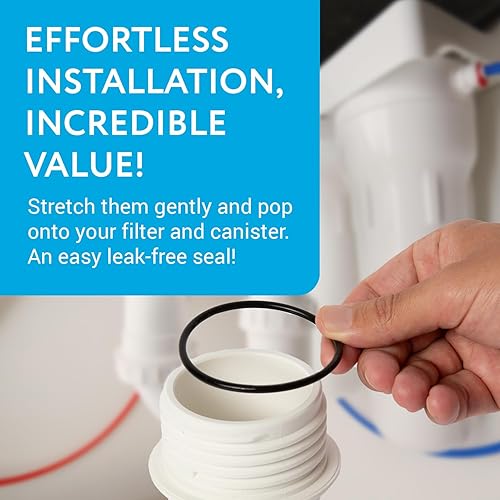 Miniatura 6 de Impresa Juntas de repuesto para filtro de agua con juntas tóricas, paquete de 6, sellado hermético y detiene fugas, rápida y fácil de instalar,