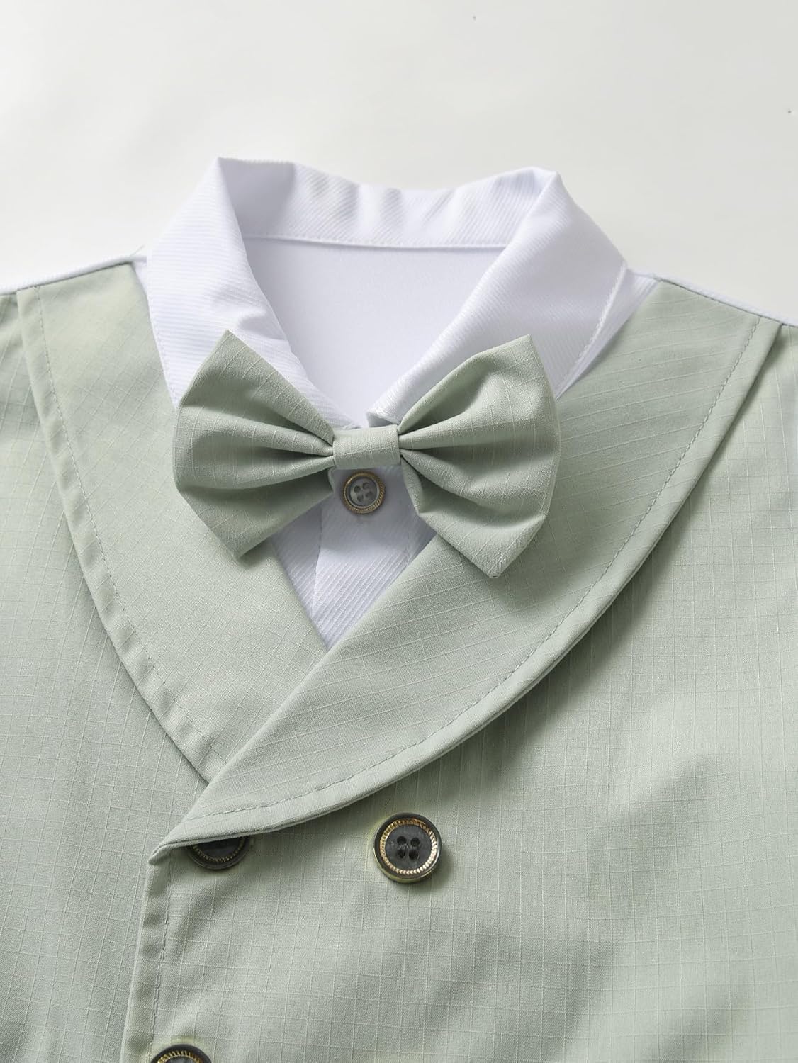 Boarnseorl Baby Boys Shorts Sets, Infant Shirt+Shorts+Bow Tie+Vest Outfits Suits