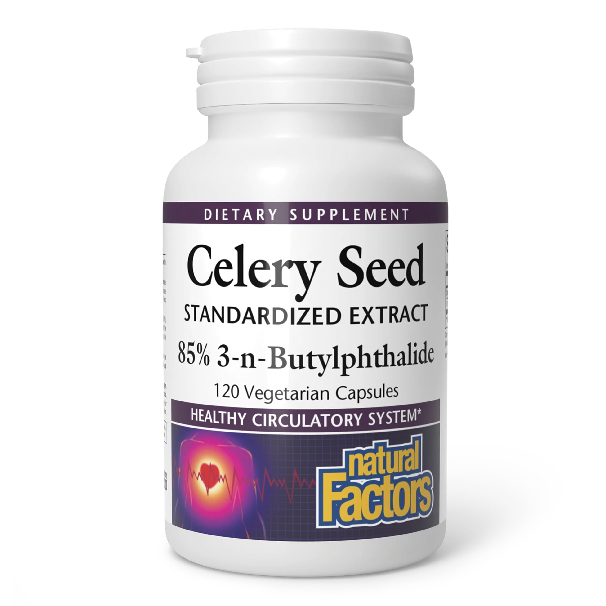 Natural Factors Celery Seed Extract 75 mg, 85% 3nB, 120 Vegetarian Capsules