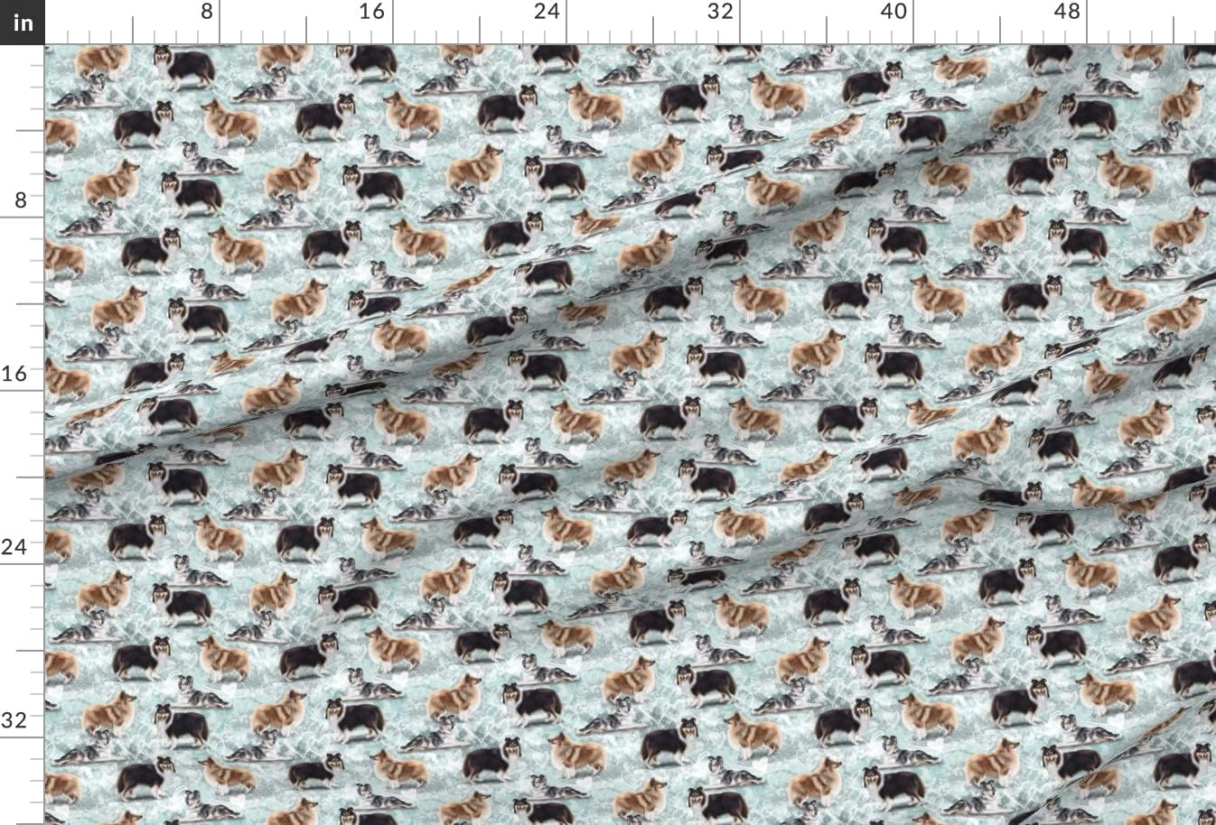 Spoonflower Fabric - Shetland Sheepdog Puppy Sheep Border Puppies Collie Breed Printed on Minky Fabric by The Yard - Sewing Baby Blankets Quilt Backing Plush