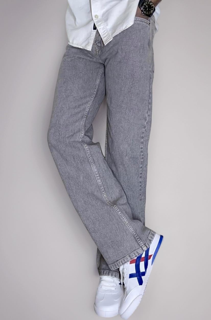 Men's Straight Fit Regular Jeans, Light Grey (in, Numeric, 30, Regular)