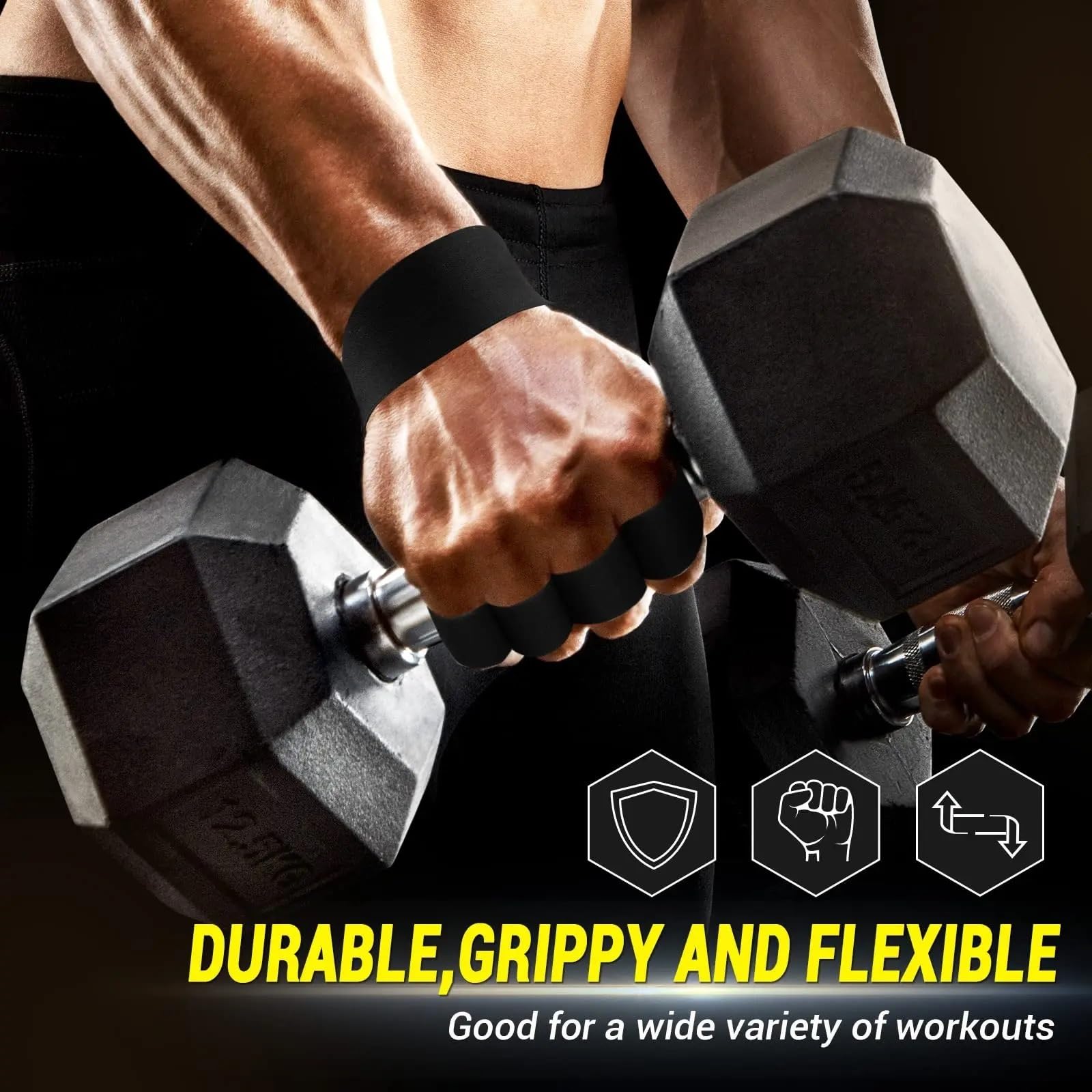 Guanti da palestra in pelle per sollevamento pesi da palestra con impugnatura imra con impugnatura imbottita sul palmo Guanti da allenamento per uomo Donna Sollevamento pesi Pull up Training