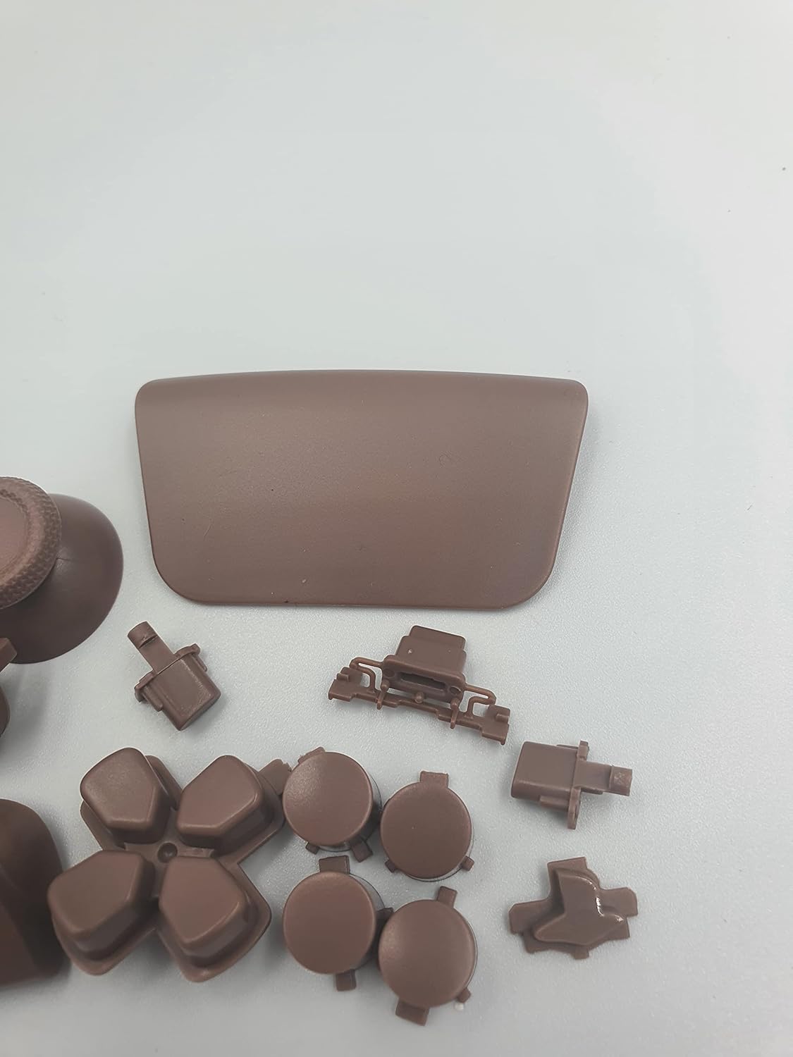 PS5 Next Gen Controller Chrome & Plain Full Buttons Set D-Pad Trigger R1, R2, L1, L2 Share Options Face Buttons for PS5 Controller, Full Set Touch Pad Repair Kits (Brown)