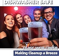 Vista 3 de Copas Cálices de Vino de Plástico – Copas de Vino Acrílicas de 12 onzas Origami Irrompibles Vasos de Cóctel de Plástico Transparente Reciclables