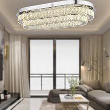 Apliqa Valeria 2 Katl  Elips Plafonyer Elips Ledli 3 Renkli Kristalli Ta l  Modern Tasar m Led Kristal Salon Avize