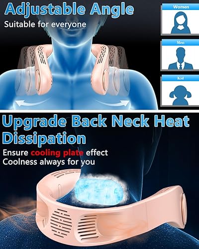 Miniatura 5 de Aire acondicionado de cuello AC, ventilador de cuello recargable con pilas, sin aspas, potencia ligera, sin ruido, diadema de hombro móvil,