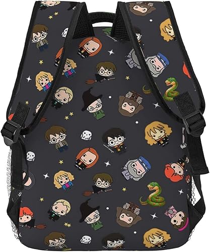 Miniatura 4 de Mochila de patrón simple Mochila portátil de dibujos animados Mochila ligera, Negro -, Mochilas Daypack