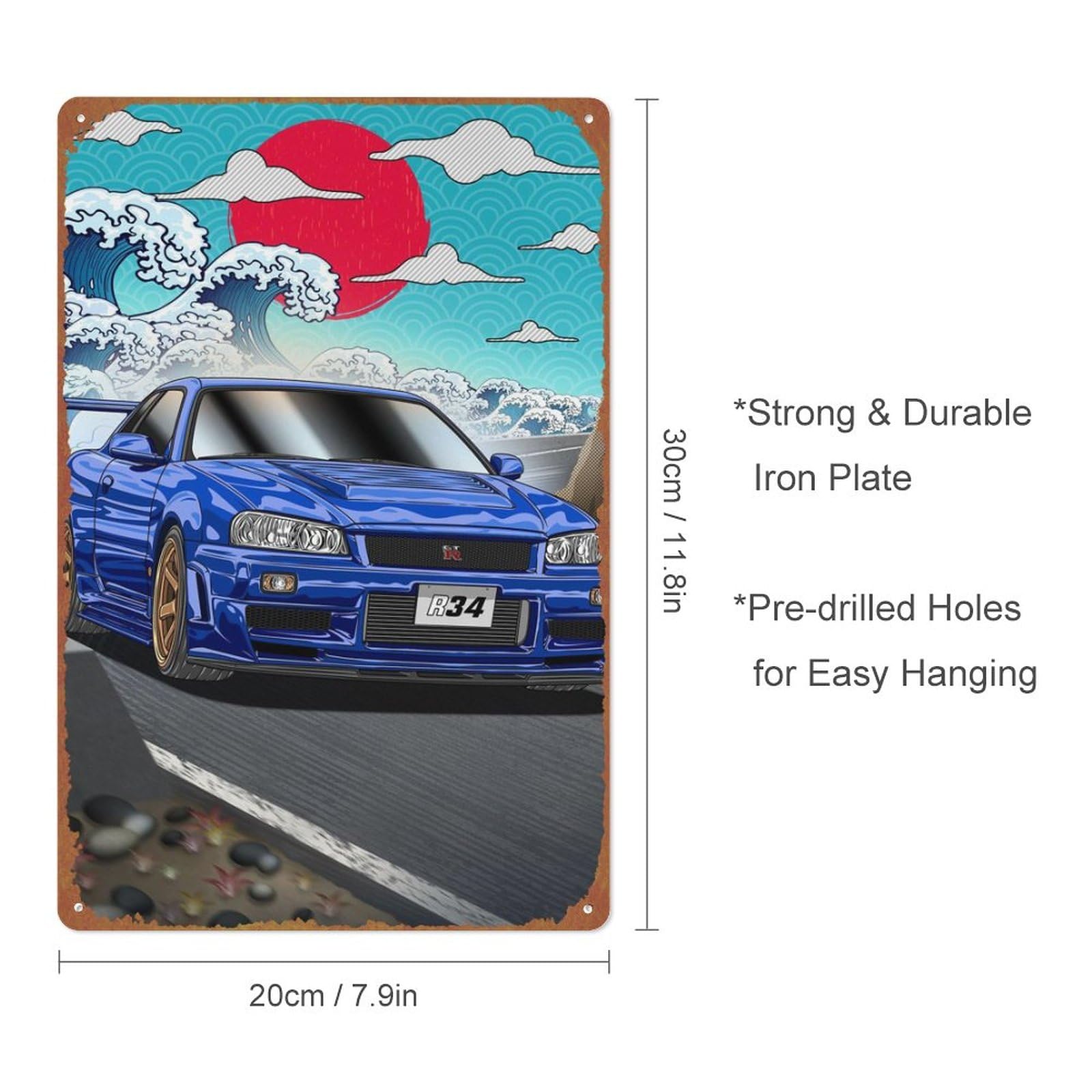 Amazon.com: Skyline GTR R34 Kanagawa Poster Metal Tin Sign