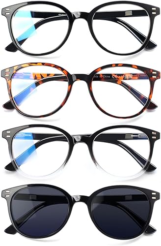 Juego de 3 anteojos de lectura con bisagra de resorte, lentes de lectura a la moda, color negro o tortuga, para hombres y mujeres