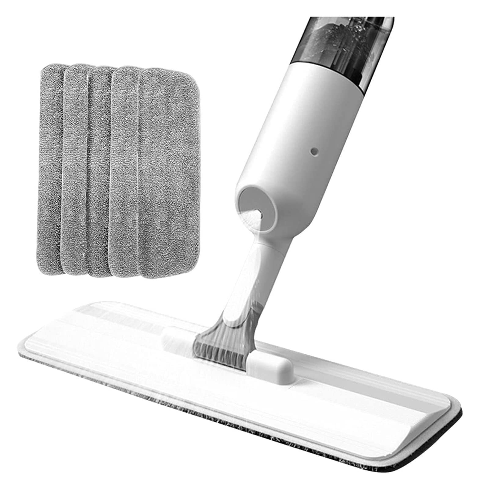 Vadrouille humide et sèche Vadrouille en microfibre pour le nettoyage des sols - Humide et sec, avec pulvérisateur de réservoir d'eau de 350 ml et tampons anti-poussière secs et humides lavables
