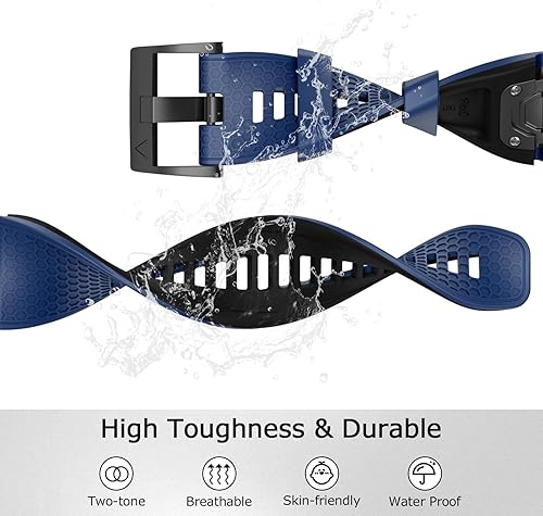 Miniatura 3 de MYSNBKN Correa compatible con Garmin Fenix 7X, correa de reloj de silicona suave de 1.024 in de repuesto para Fenix 5XFenix 6XFenix 5X PlusFenix 6X