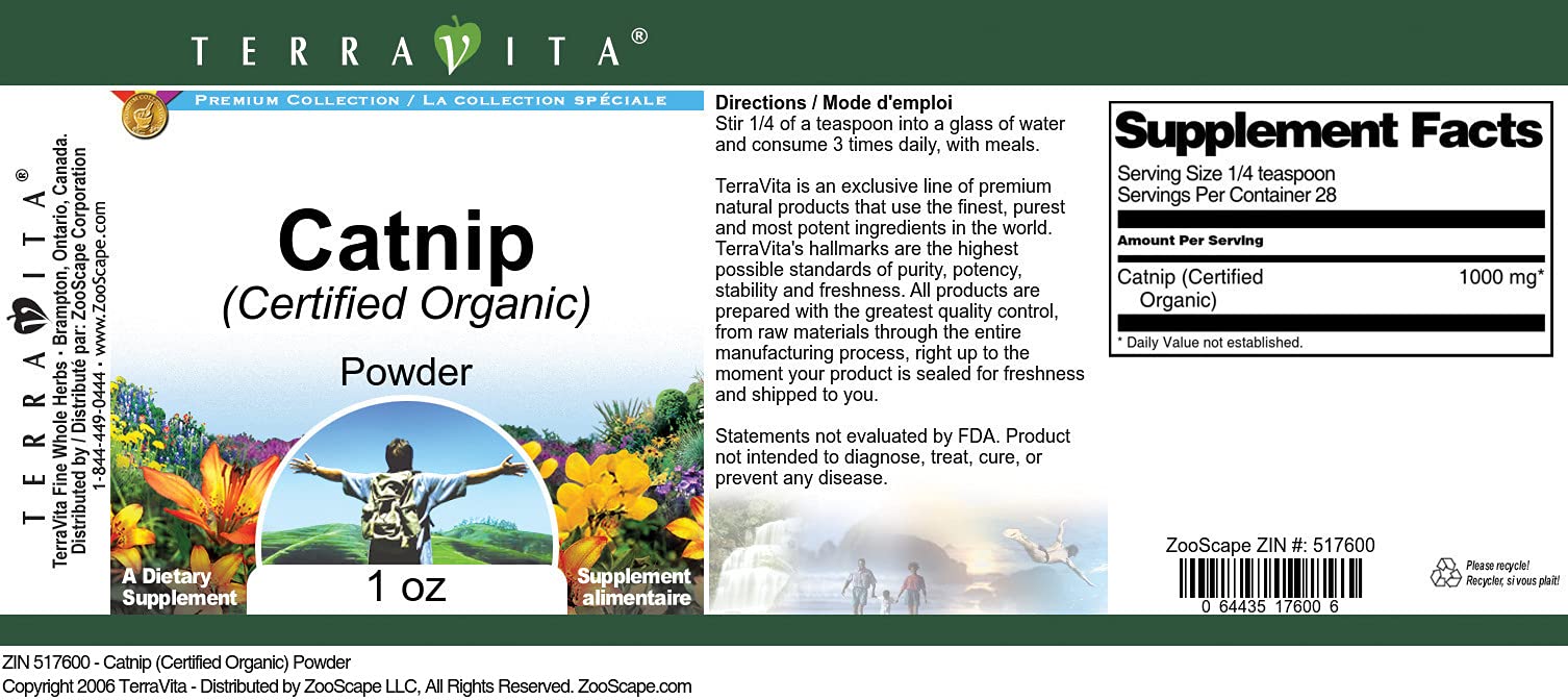 Catnip (Certified Organic) Powder (1 oz, ZIN: 517600) - 3 Pack