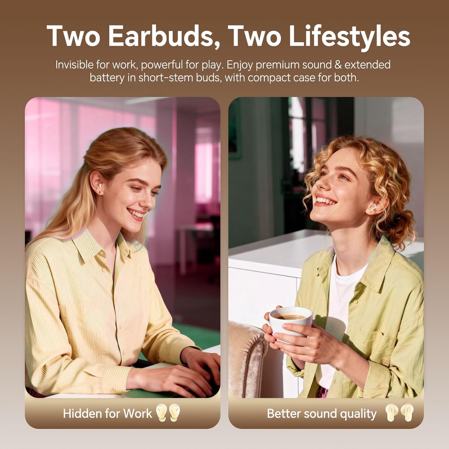 Xmenha Mini Invisible Small Earbuds Set Sleep Ear Buds Wireless Bluetooth for Small Ears Canals Side Sleepers Tiny Micro Low Profile Smallest Hidden Discreet Earbuds 2 Pack Headphones for Work