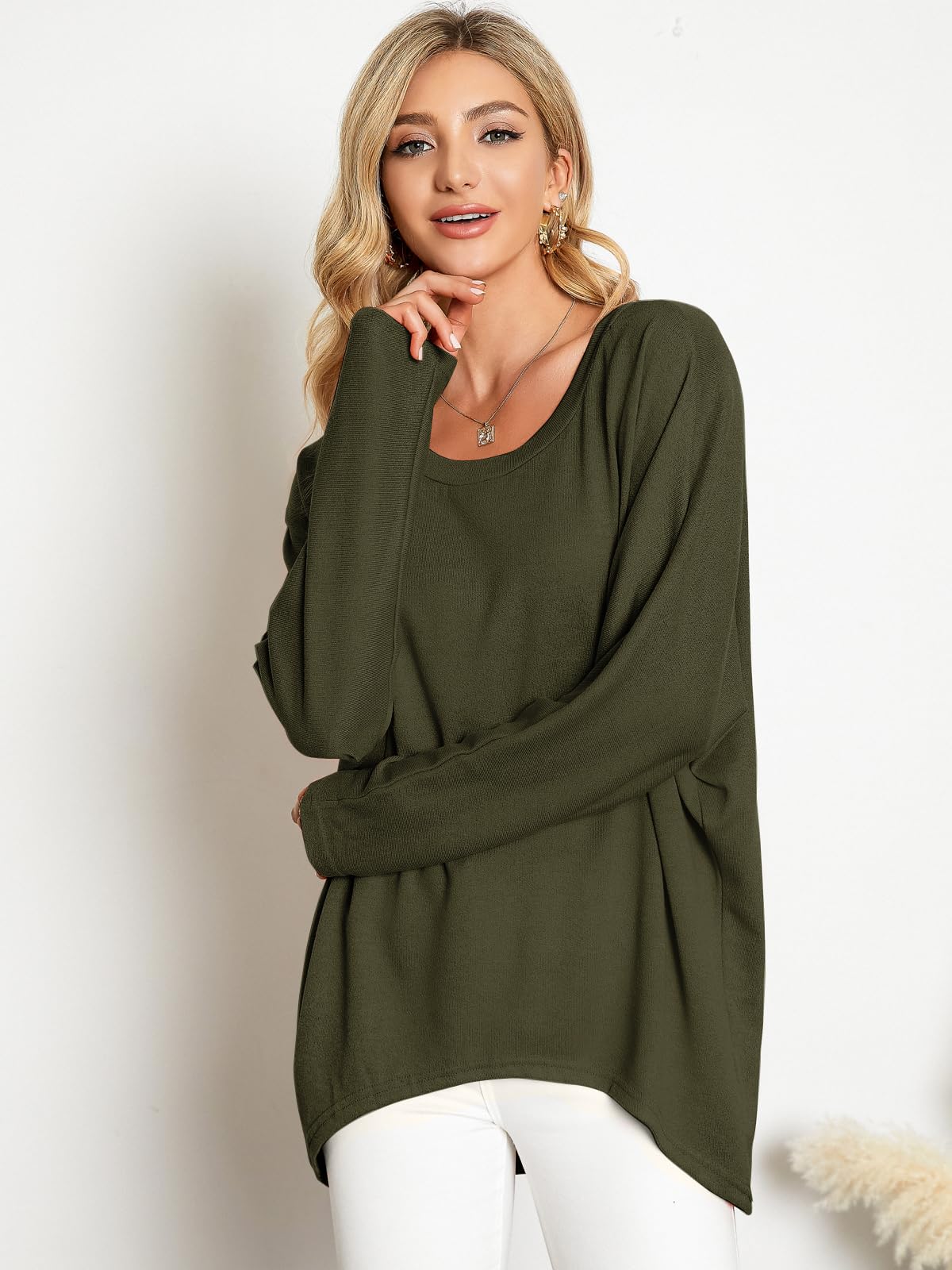 ZANZEA Donna Sexy allentato solido irregolare manica lunga Borsagy jumper casuale Tops T-Shirt Blouse