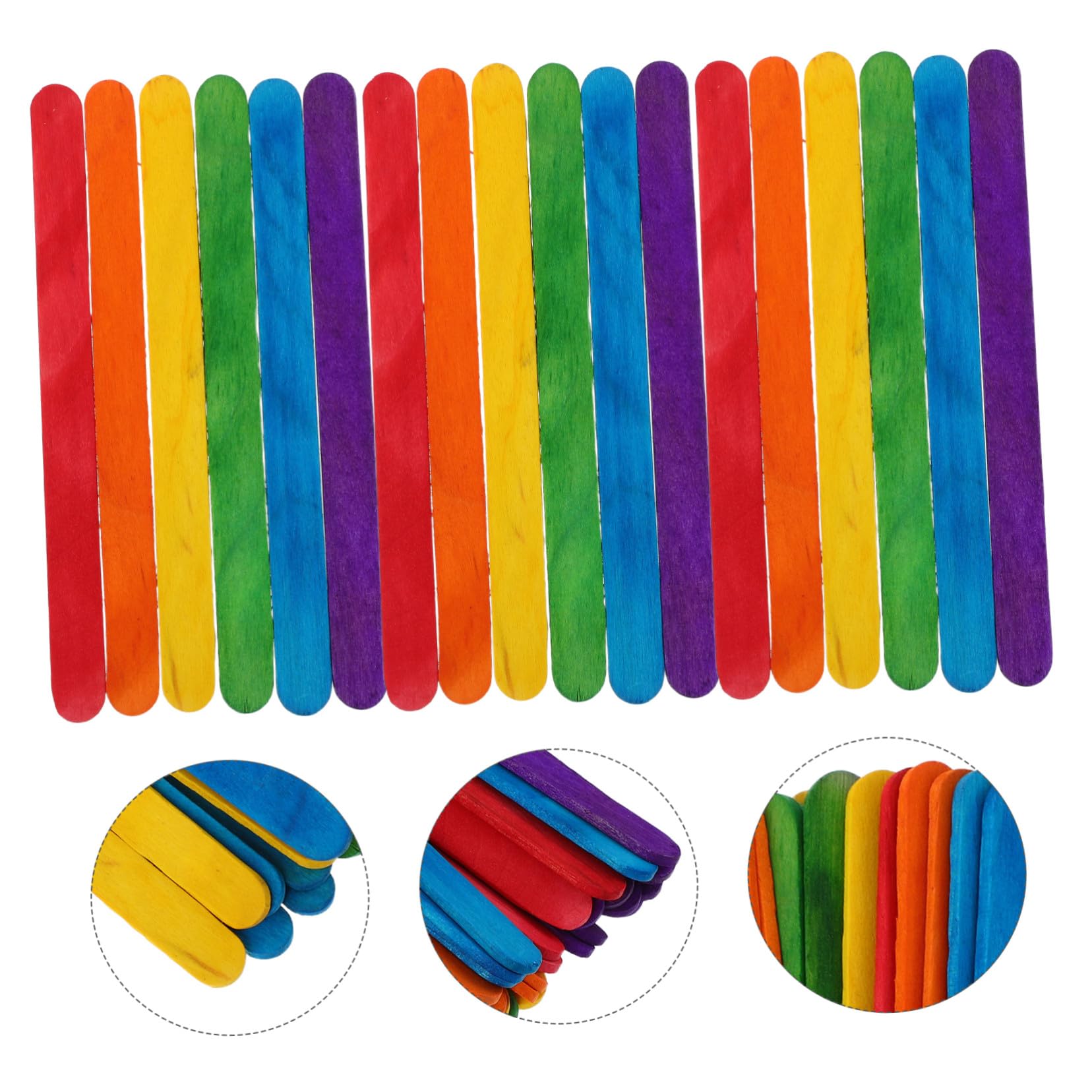 Palitos 500 de Madera de Colores para Infantiles, Manualidades Piezas | Material de Madera, Reutilizables y No Tóxicos, para Proyectos Escolares y Aula, Ayudan a Motricidad Fina