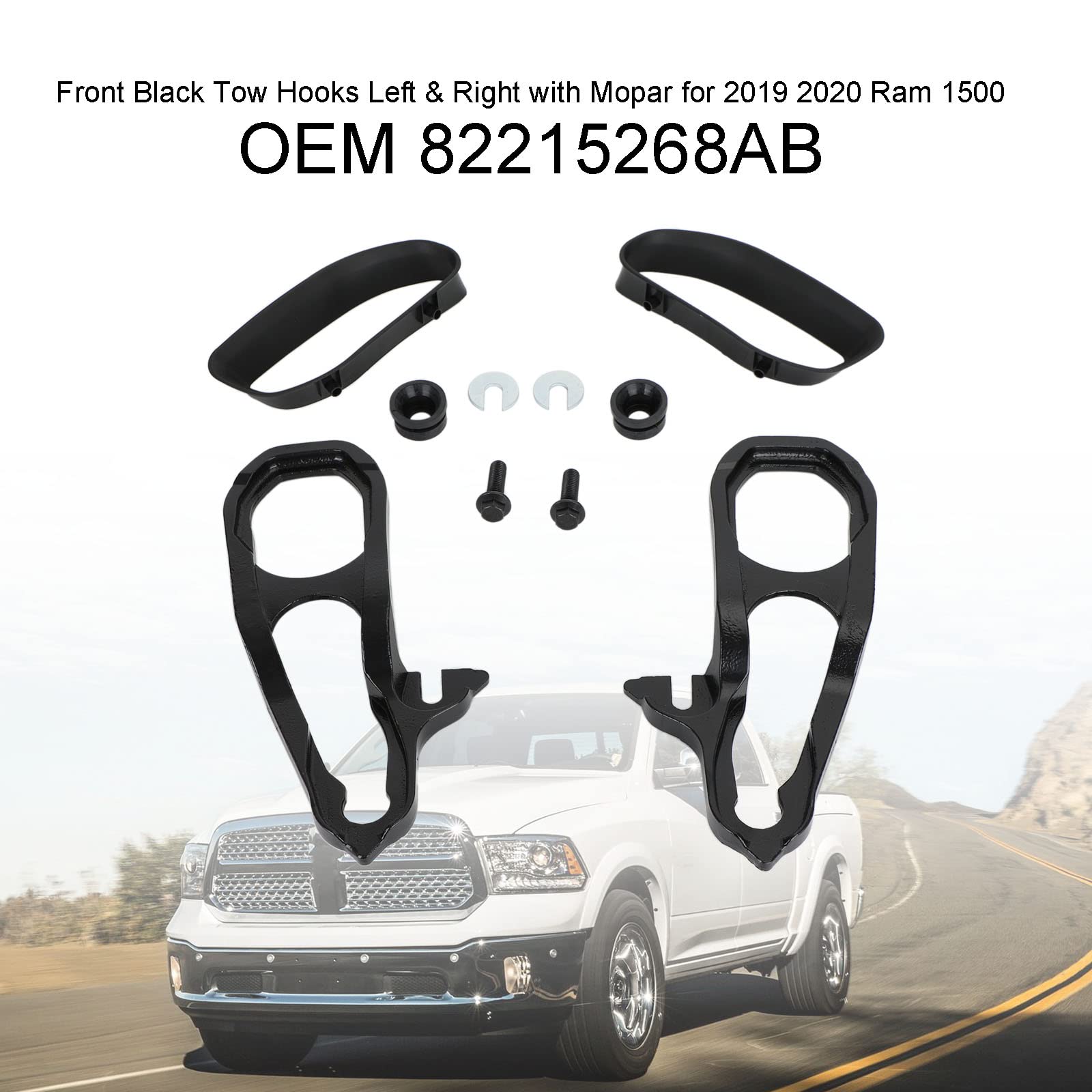 Abschlepphaken Front Links Rechts Passend für Ram 1500 2019 2020 Ersatz Mopar 82215268AB 68272945AB
