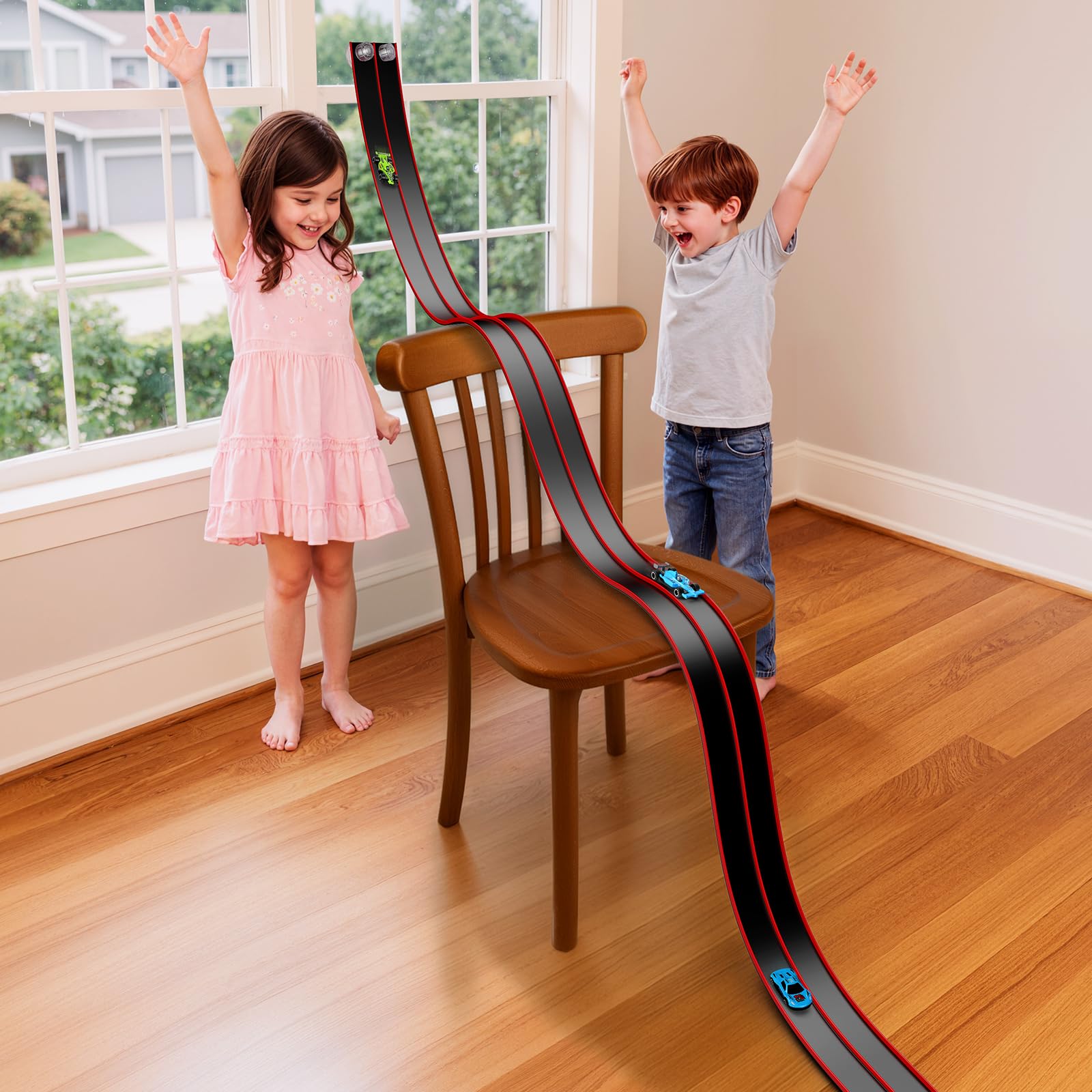 Hot Bee 4.5m Race Car Track Flexible Race Track for Kids, Toys for 3 4 5 6 7 8 Year Old Boys