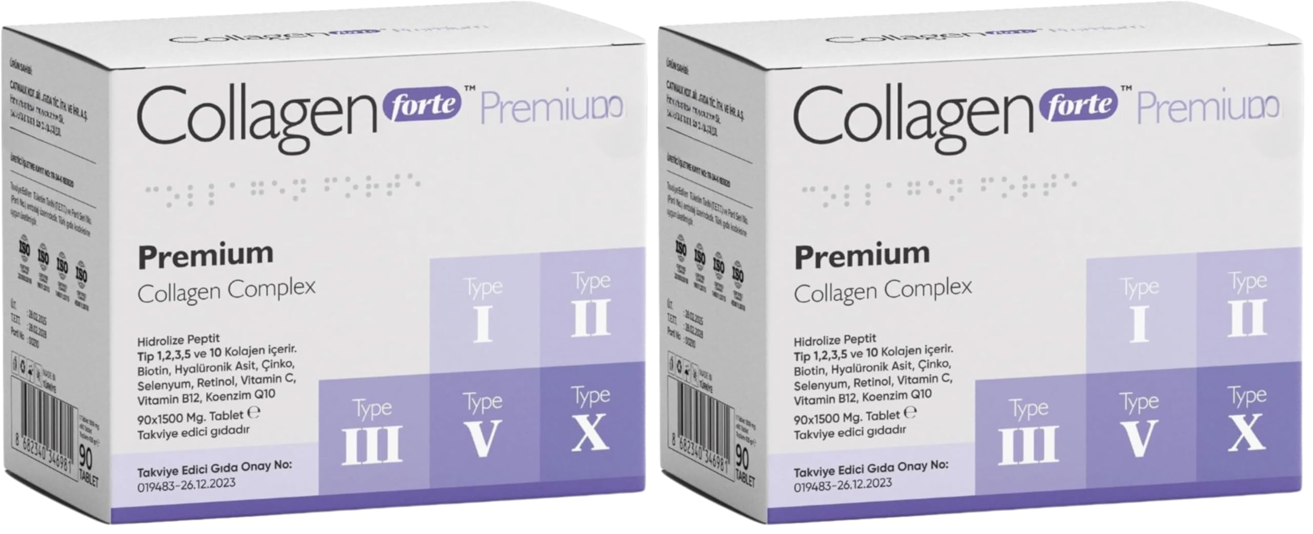 Platinum 5 Tip Kolajen, Biotin, Cinko, Selenyum, Retinol, C Vitamini, Vitamin B12, Koenzim Q10 (2 paketi)