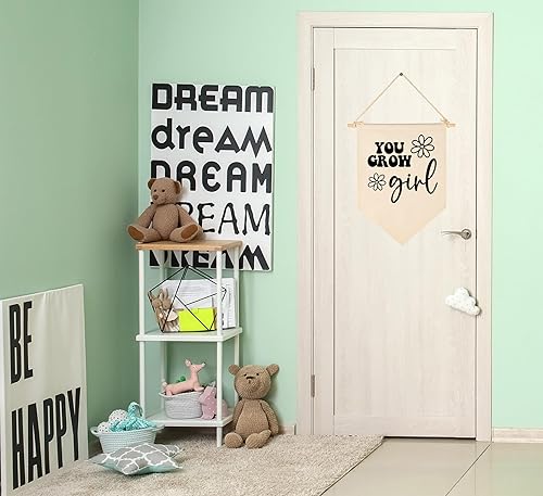 Miniatura 6 de Letrero decorativo con diseño de margaritas con texto en inglés "You Grow Girl", regalos para bebés, recién nacidos, niños y niñas, pancarta,