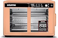Gourmia 37 Qt French Door Air Fryer Oven: Large Capacity Convection Toaster, FryForce 360°, 12 Presets, Fits 13" Pizza, Dishwasher Safe Peach