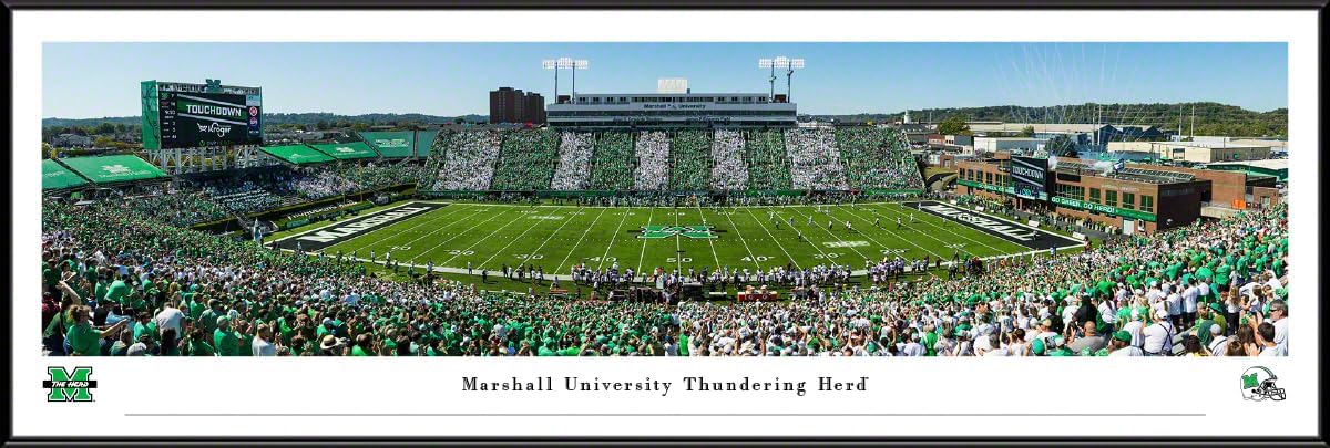 Marshall Thundering Herd Football - Unframed 40 x 13.5 Poster by Blakeway Panoramas