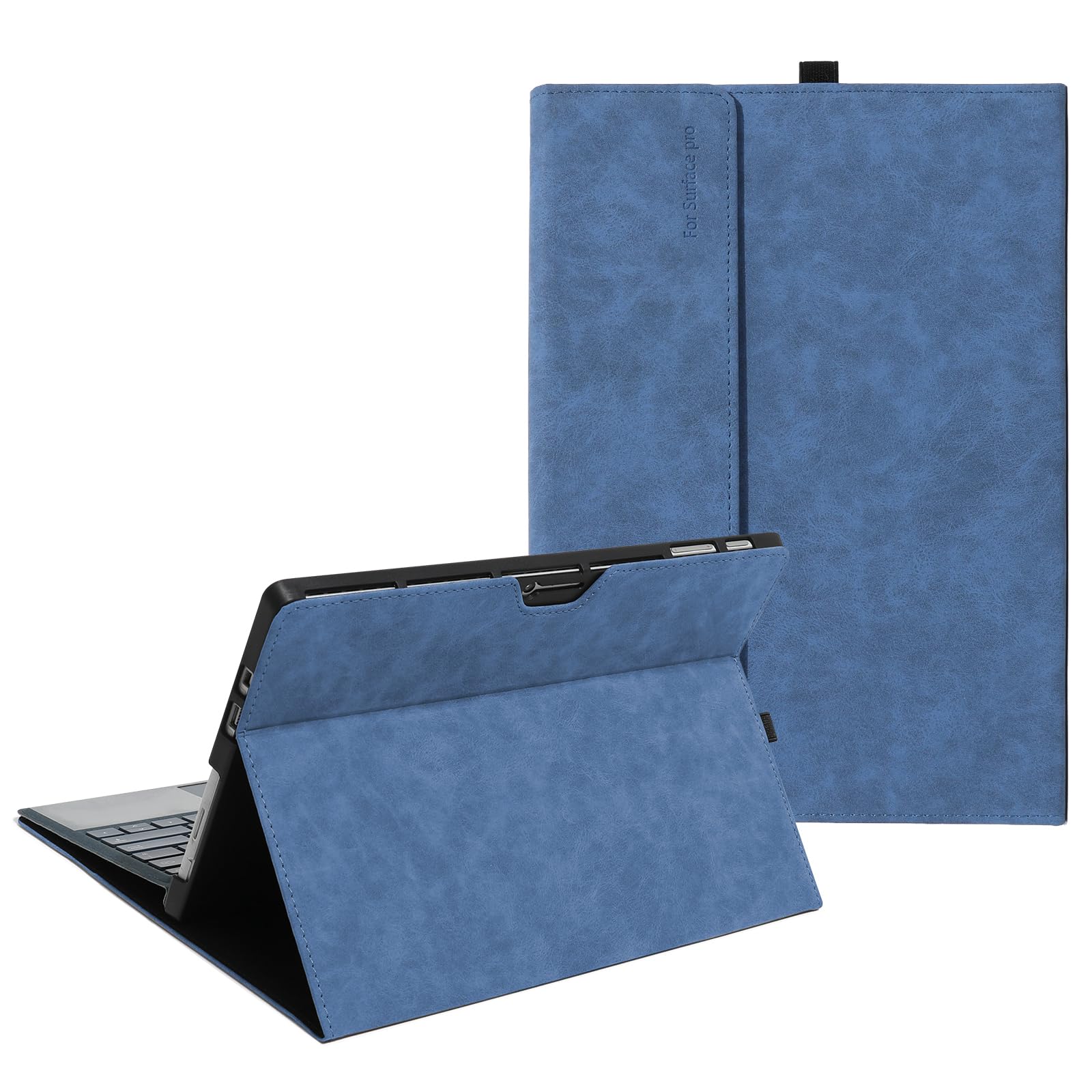 Heycase TPU Soft Shell Case for Microsoft Surface Pro 11/10/9th 13 inch, Multiple Angle Stand with Pen Holder Compatible with Surface Pro 9/10/11 13" Signature Keyboard Cover,Blue