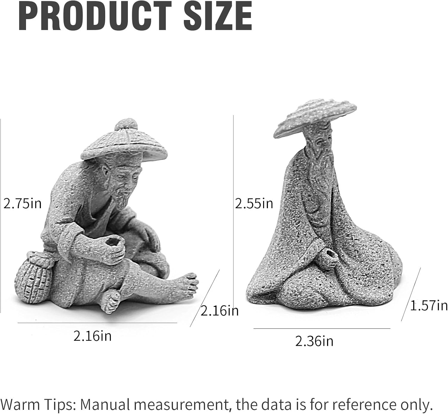 Aquarium Mini Fisherman Statue Asian Zen Decoration Mini Fisherman Chinese Figurine Old Man Figurine Accessories Figurines Chinese Mudman for Fish Tank Pot Garden Home