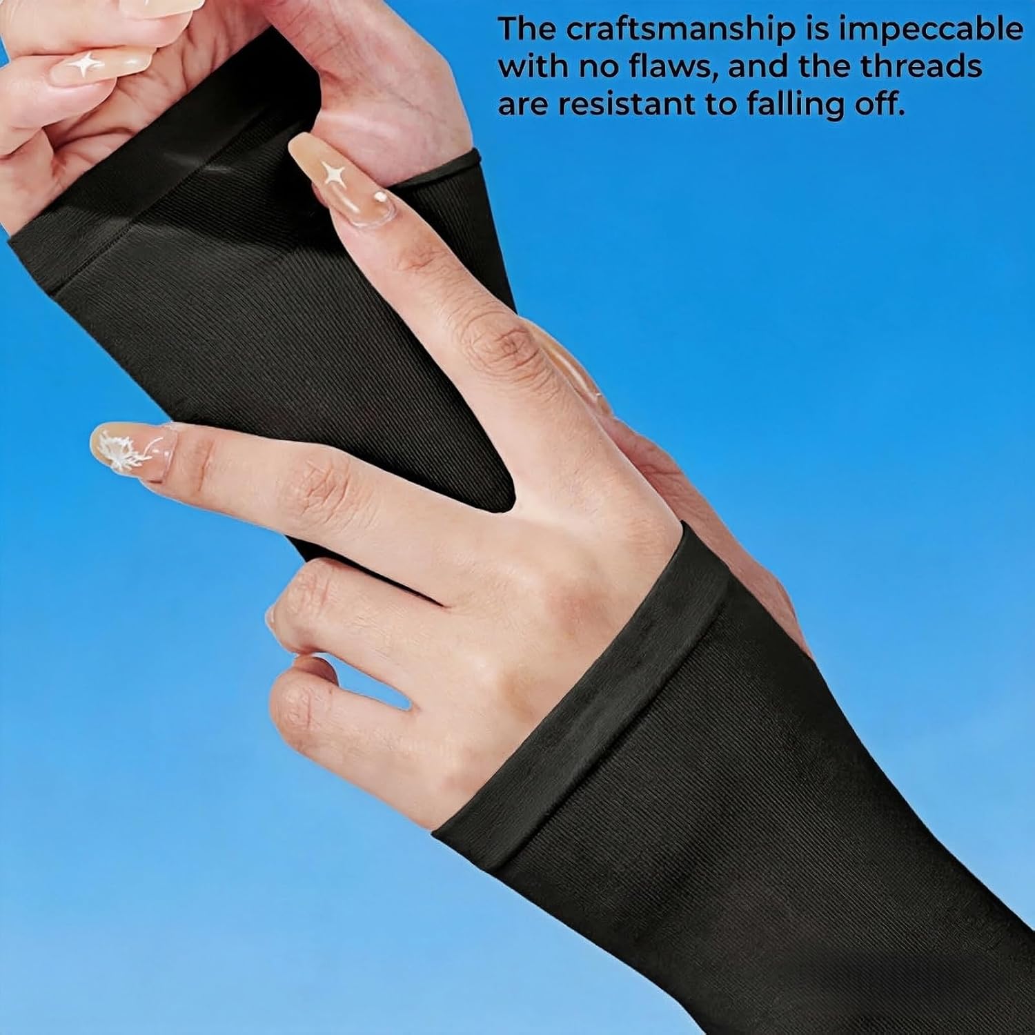 Cooling Arm Sleeves with Thumb Hole for Men & Women, UV Sun Protection Compression Sleeves for Outdoor