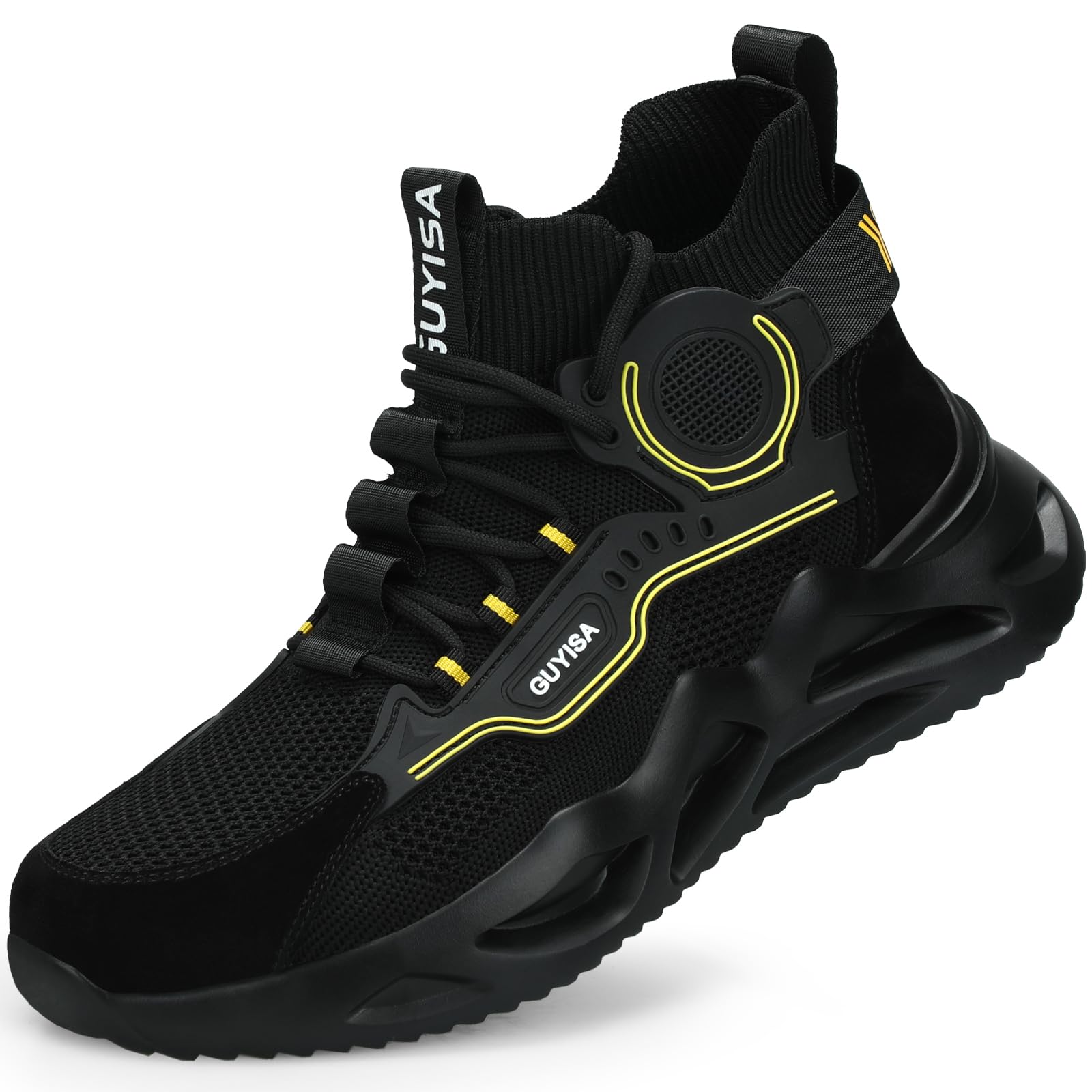 LAoutunSteel Toe Shoes for Men Women Work Shoes Safety Sneakers Shoes Comfortable Lightweight Puncture Proof Slip on Indestructible Work Shoes