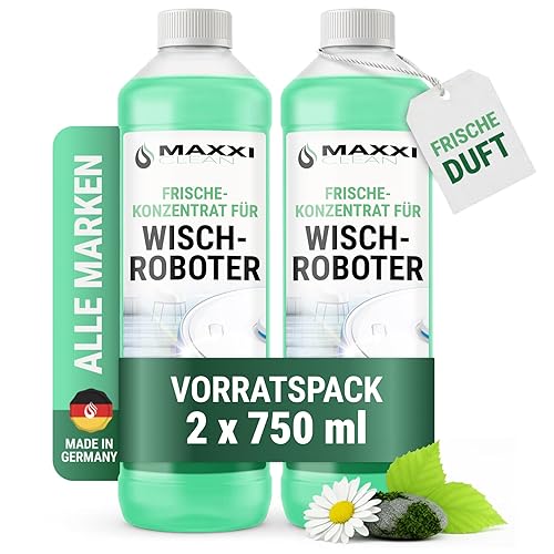 Maxxi Clean 2 x 750 ml Reinigungsmittel für Saugroboter mit Wischfunktion I Konzentrat mit Wald und Wiese Duft I Universalreiniger für Fliesen, Laminat, Parkett I kompatibel mit gängigen Herstellern