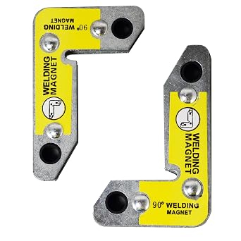 RIVERWELD Magnetic Corner Squares Strong Powerful Welding Accessories Magnet 90 Right Angle Setting Support Fixture Tool Max Pull Force 25 lbs Pack of 2