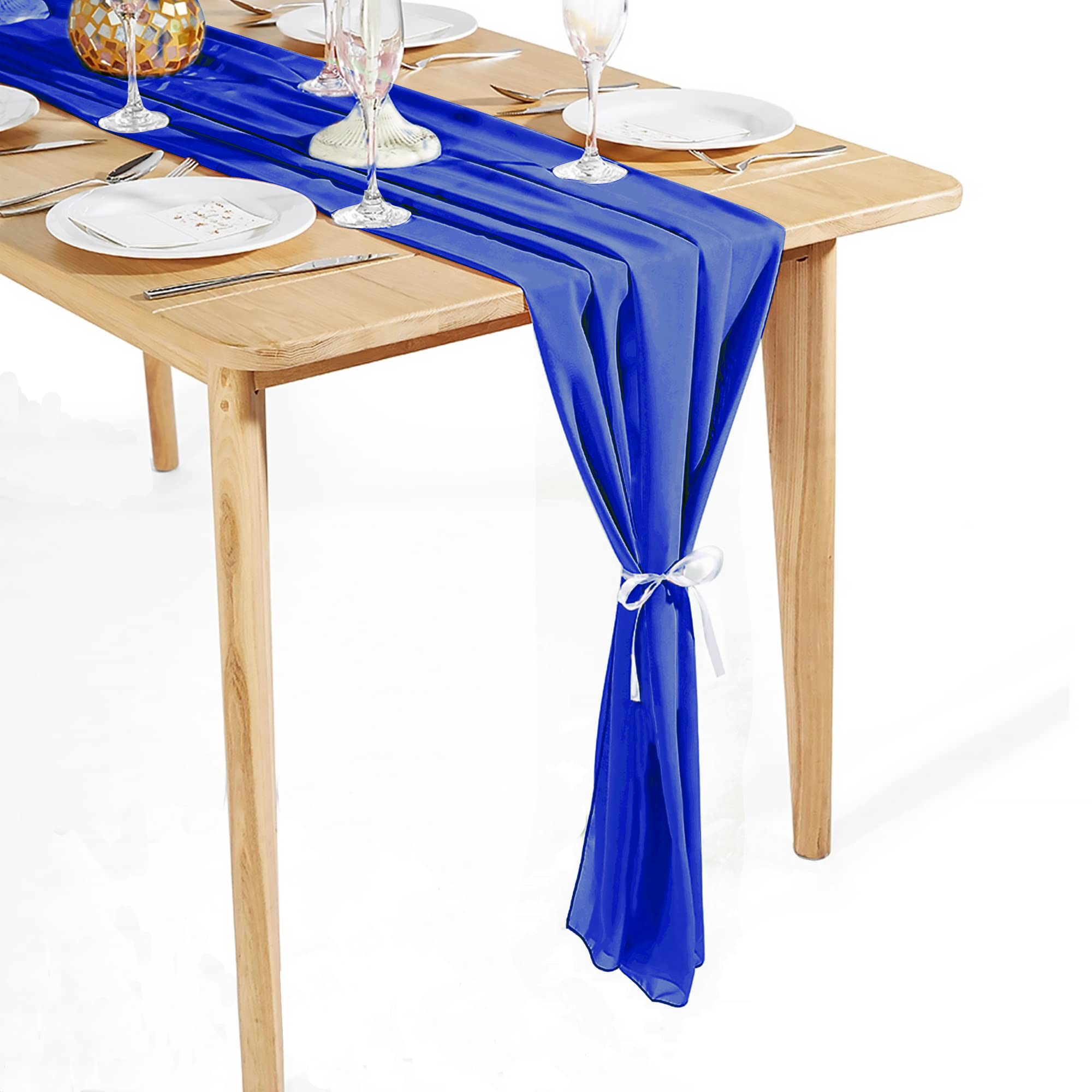 Time to Sparkle 5PCS 10FT Chiffon Table Runner (Royal Blue)