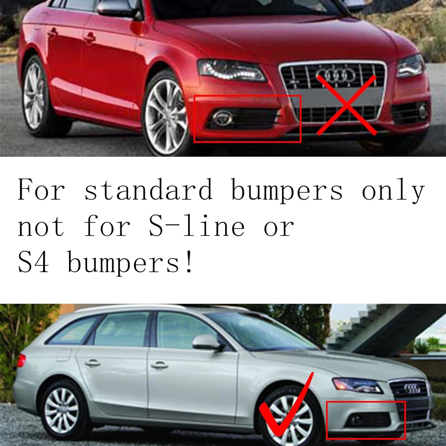 Pair of Front RS4 Style Honeycomb Mesh Black Chrome Fog Light Lamp Covers Compatible With Audi A4 B8 2009-2012 Standard Bumpers Replaces 8KD807682 8KD807681 88071820302 88071820202