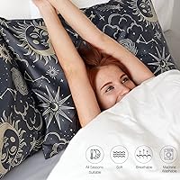 Vista 5 de EXQ Home - Funda de almohada de satén para cuidar el cabello y la piel, tamaño estándar, de seda con estampado negro, juego de 2 fundas con cierre