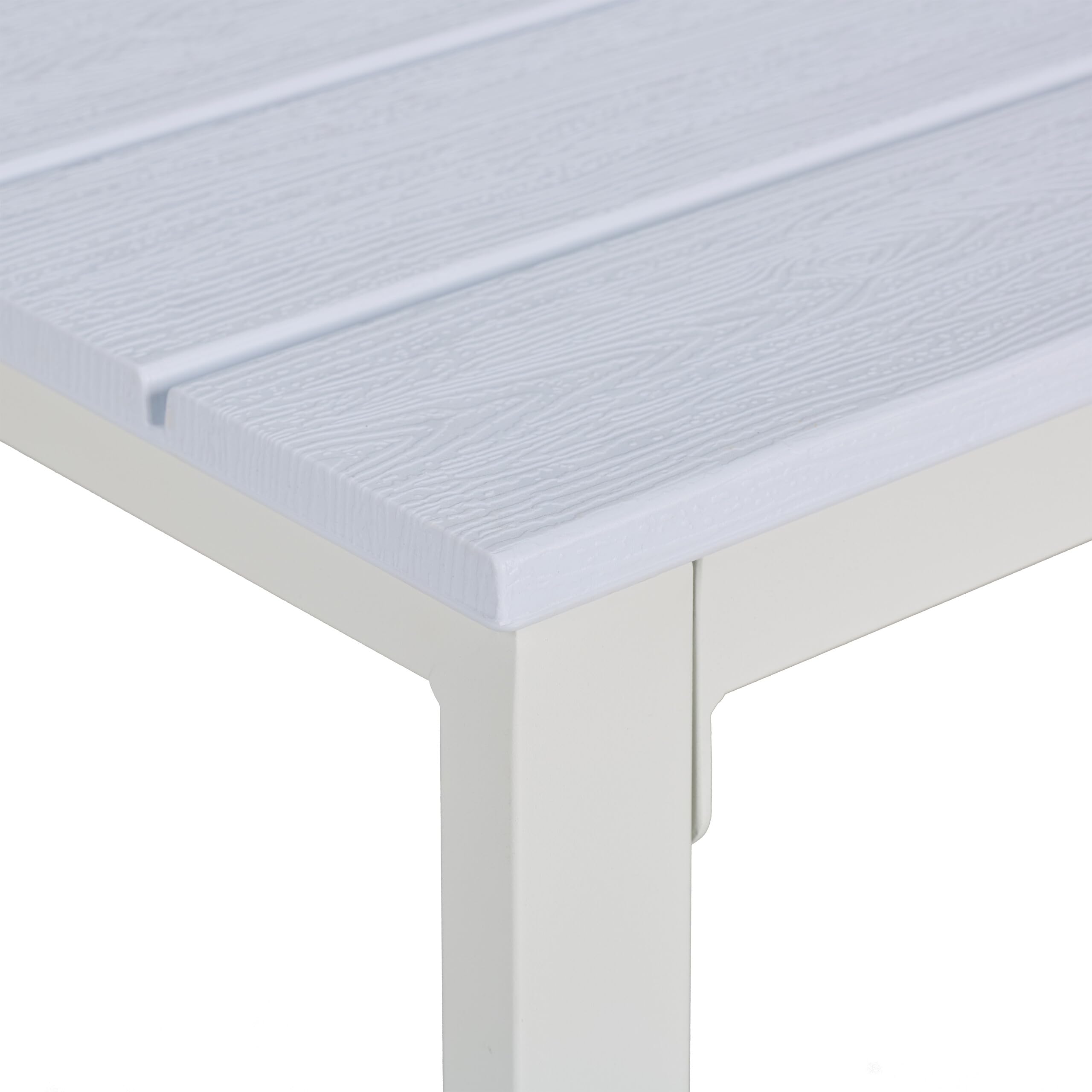 Relaxdays Table Basse de Jardin 39x98x48 cm Blanche résistante aux intempéries