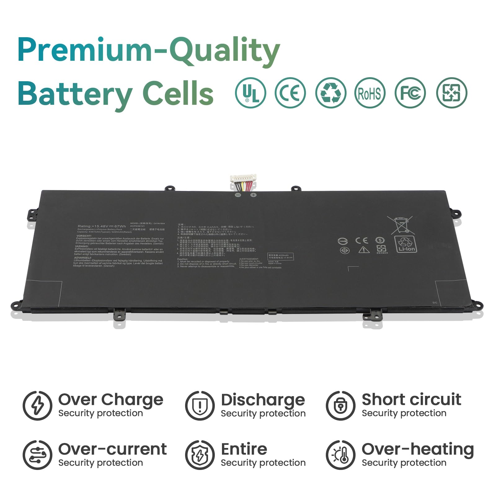 C41N1904 Laptop Batería para ASUS Zenbook Flip 13 14 UX363EA UX363JA UX393EA UX393JA UX325EA UX325JA UX425EA UX425JA UM425IA X435EA BX325EA BX325JA UM325SA UM325UA S UX371EA VivoBook S14 S435 S435EA