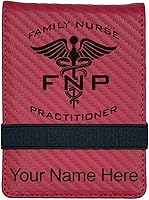 Vista 14 de LaserGram Mini padfolio con bloc de notas y bolígrafo, enfermera practicante de la familia FNP, grabado personalizado incluido (rosa)