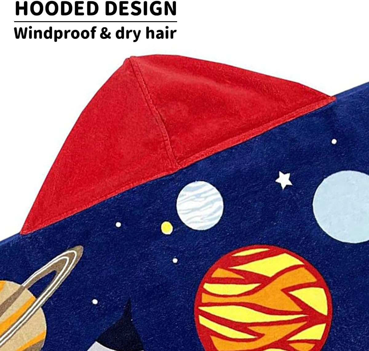 Hooded Beach Towel, Microfiber Hooded Beach Towel For Kids Toddler Infant Boy Girl, Beach Towel with Hood For Bath Pool Swim Summer Beach Essentials Cartoon Shower Gifts (24x50 Inch, Marine Wave) - Image 6