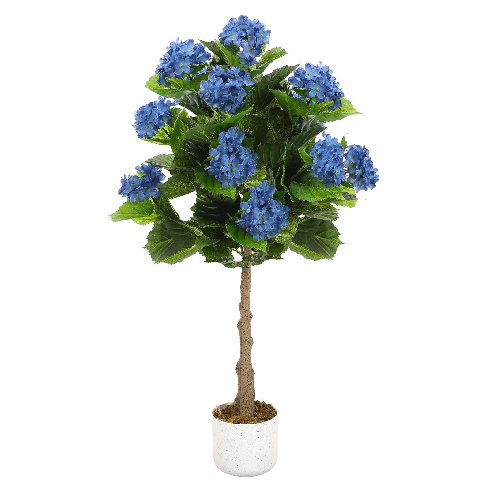Hortensia artificiel 95 cm grand pot noir plante bleue maison