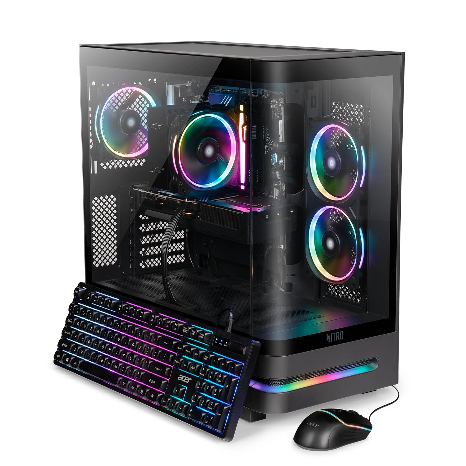 Acer Nitro 85 Gaming Desktop | Procesador AMD Ryzen 9 9900X | Tarjeta gráfica AMD Radeon RX 9070 XT | DDR5 de 16 GB | SSD Gen 4 de 1 TB | Wi-Fi 7 | Windows 11 Home | N85-100-UR37