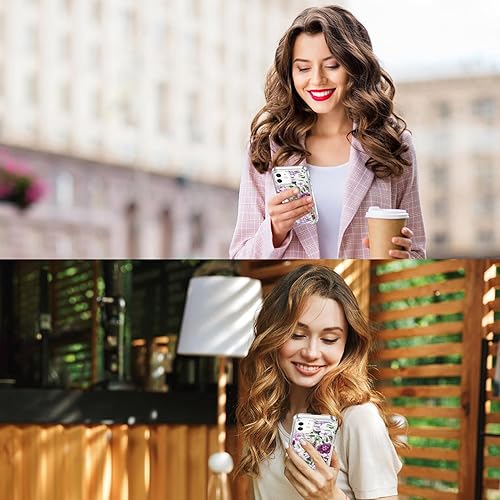 Miniatura 2 de ICEDIO - Funda para iPhone 11 con protector de pantalla, transparente y con modernos diseños florales, para niñas y mujeres, a prueba de golpes,