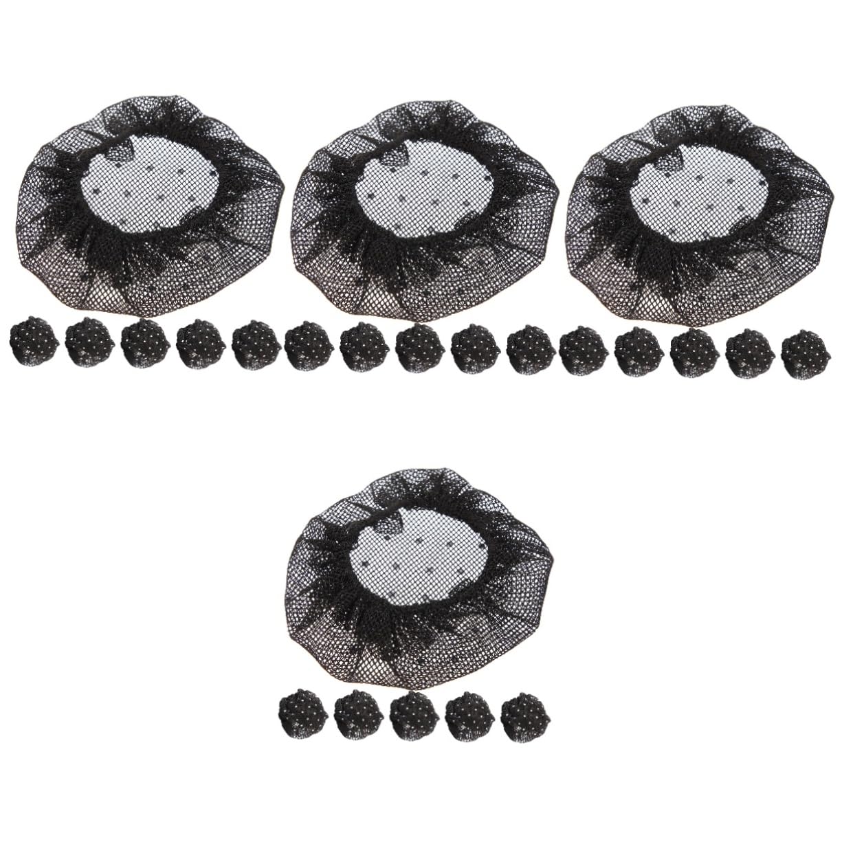 FRCOLOR 24 Pz cerchietto per Da donna accessorio per per retine per chignon rete copri chignon barrette hair pin hair bow del panino retina da balletto poliestere