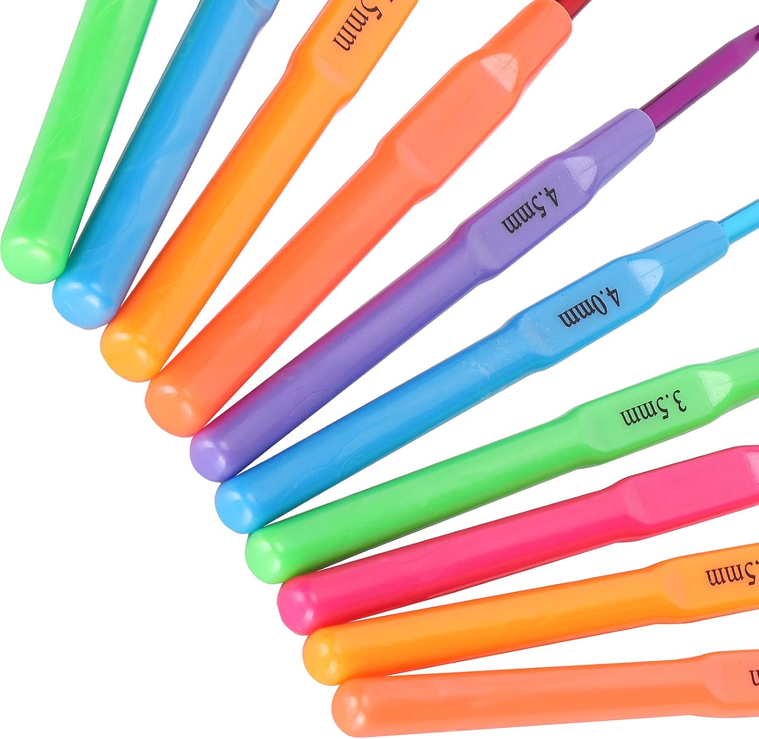 NDNCZDHC 10Pcs Colorful Crochet Hooks Set, Plastic Crochet Hooks 2.0mm - 7.0mm, Yarn Weaving Tools for Scarf Hat Gloves Knitting image 5