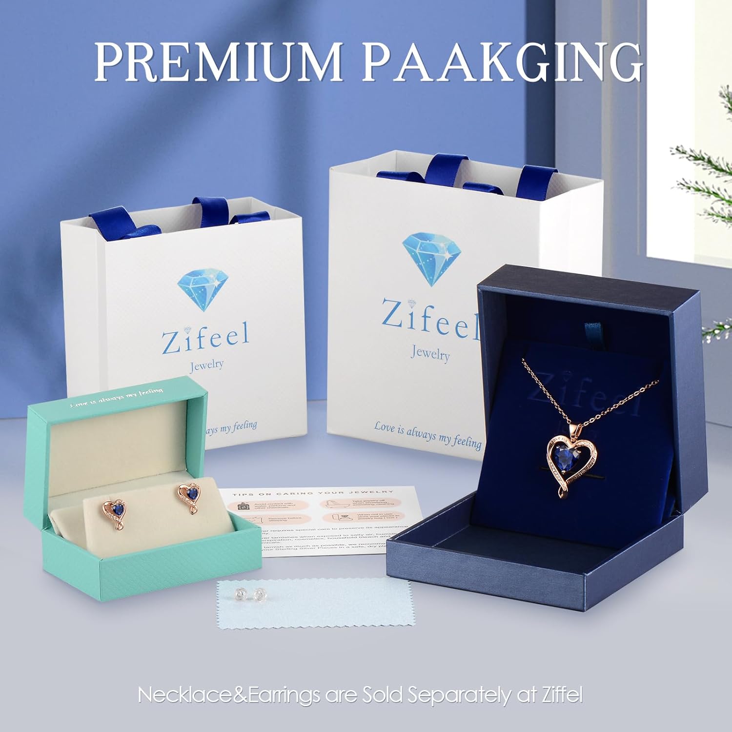 Earrings for Women, S925 Sterling Silver Rose Gold Birthstone Heart Studs Earring for Girlfriend Wife, Anniversary Birthday Christmas Valentines Mothers Day Gifts Jewelry for Women Wife Her Mom - Image 6