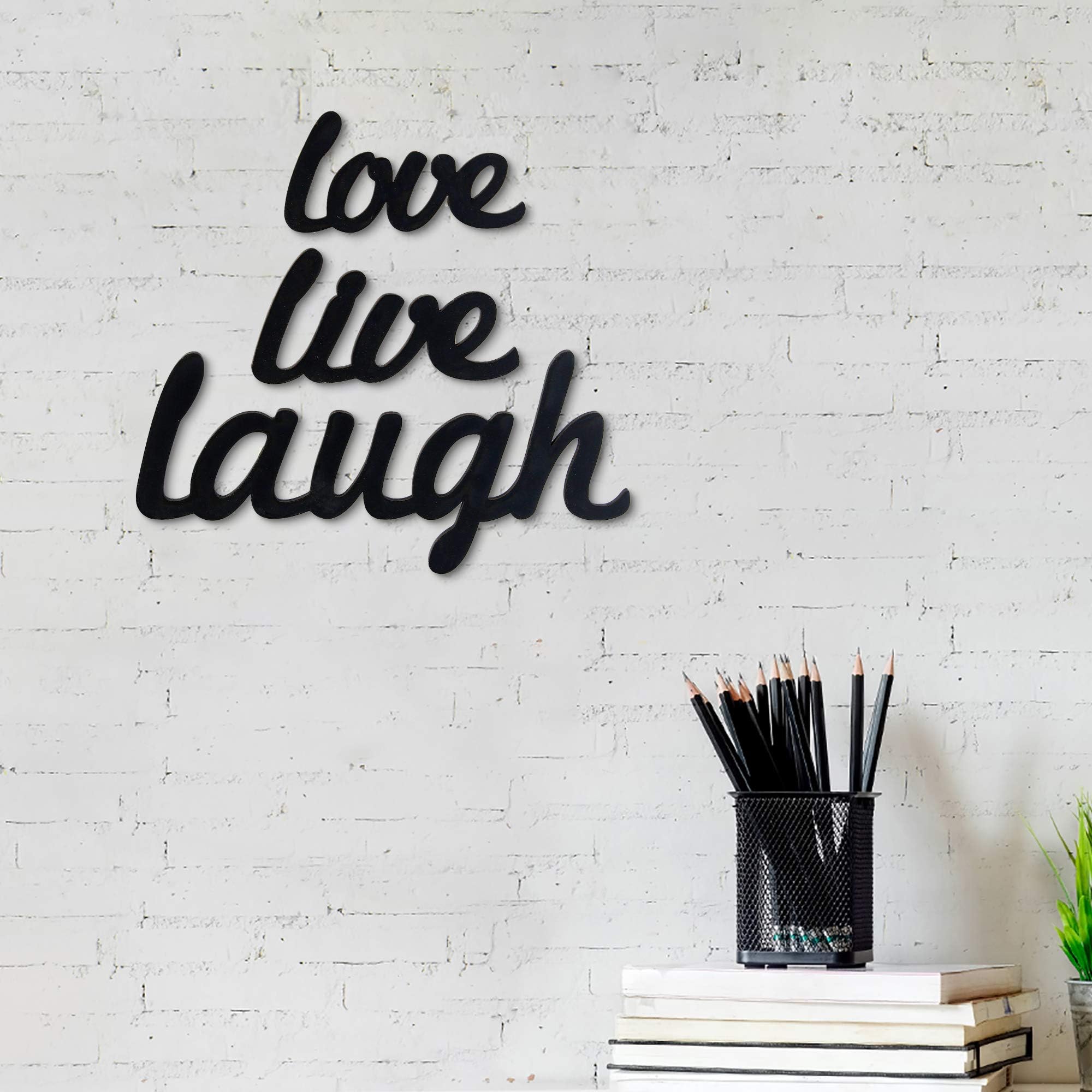 JaipurCrafts Designer Love Live Laugh MDF Cutout Ready to Hang Home Décor Wall Art - 5.00" * 10.00" Pack of 3