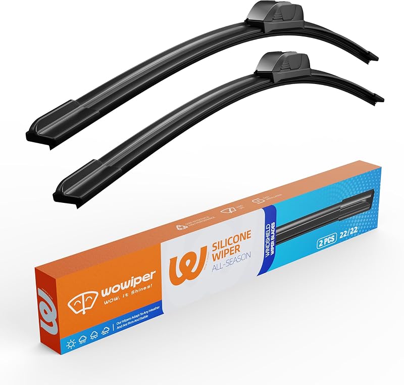 Palhetas do limpador de para-brisa WOWIPER de silicone 55,88 cm para veículos específicos – Par