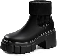 FITORY Women's Chelsea Ankle Boots: Comfy Elastic Side Panels, 2.4" Chunky Heel, Lug Sole Booties Sizes 6-11