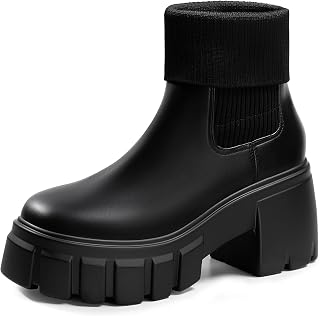 FITORY Women's Chelsea Ankle Boots: Comfy Elastic Side Panels, 2.4" Chunky Heel, Lug Sole Booties Sizes 6-11