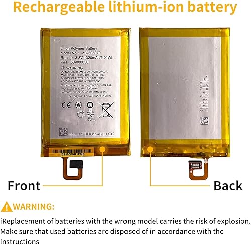 Miniatura 6 de 3.8V 5.01Wh 1320mAh MC-305070 58-000056 Replacement of Battery for E-Book,E-Reader (with 8 Pieces of Repair Tool)